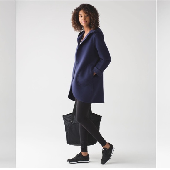 Lululemon Blue Reversible City Bound Wrap Jacket Hoodie Cardigan Size small - Picture 2 of 11